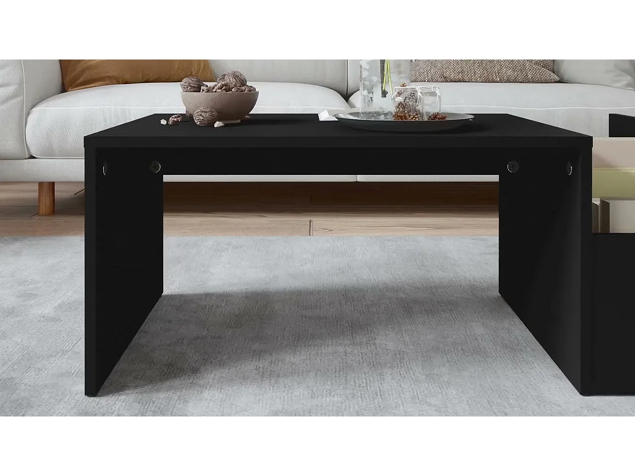 Table basse Noir 90x45x35 cm bois d’ingénierie