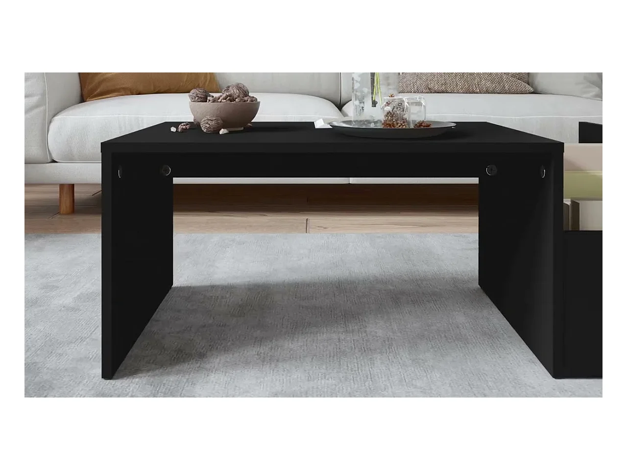 Salontafel 90x45x35 cm bewerkt hout zwart