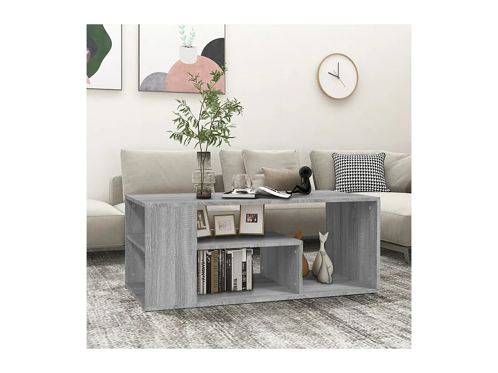 Table basse Sonoma gris 100x50x40 cm Bois d'ingénierie