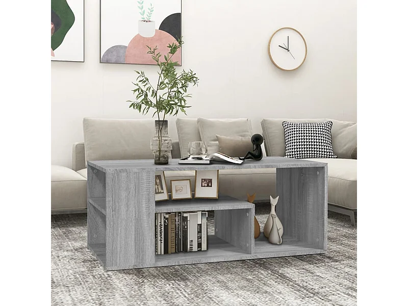 Tavolino da Salotto grigio sonoma 100x50x40cm Legno Multistrato