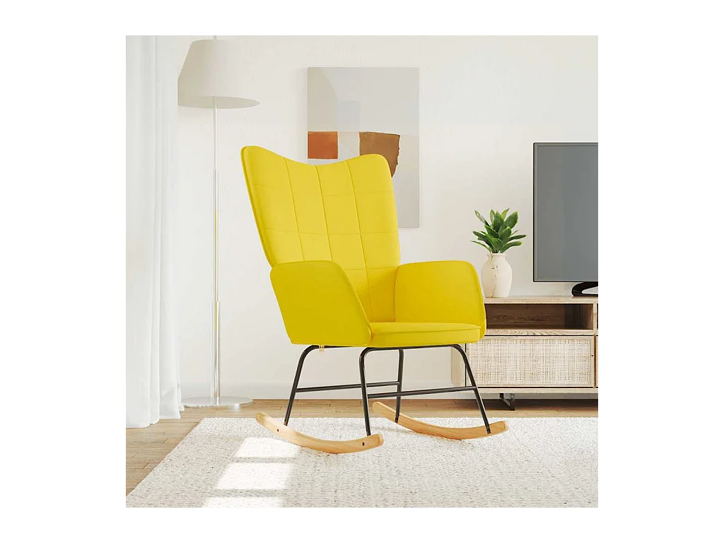 Chaise à bascule Jaune moutarde Tissu