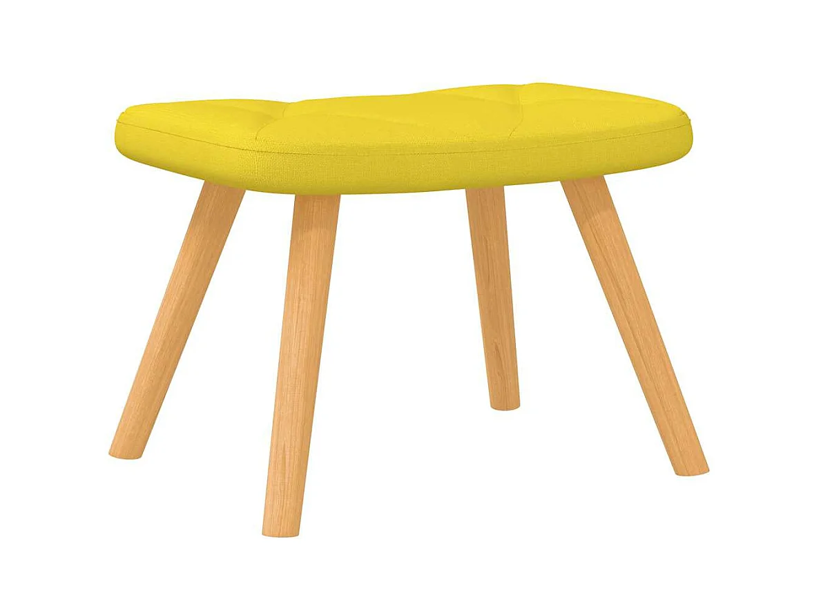Silla mecedora con reposapiés tela amarillo mostaza