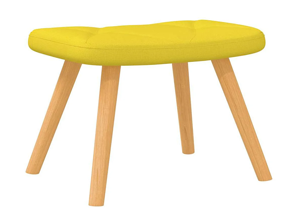 Chaise à bascule avec tabouret Jaune moutarde Tissu