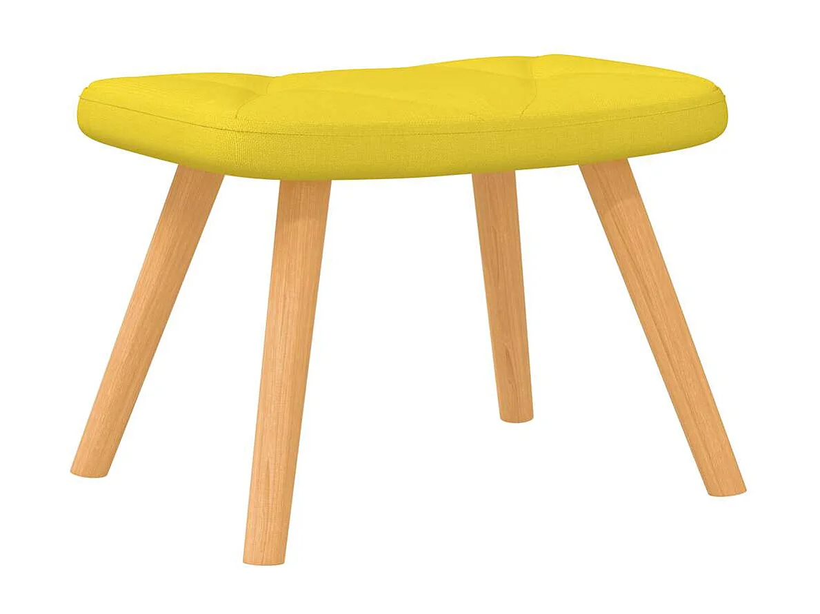 Silla mecedora con reposapiés tela amarillo mostaza