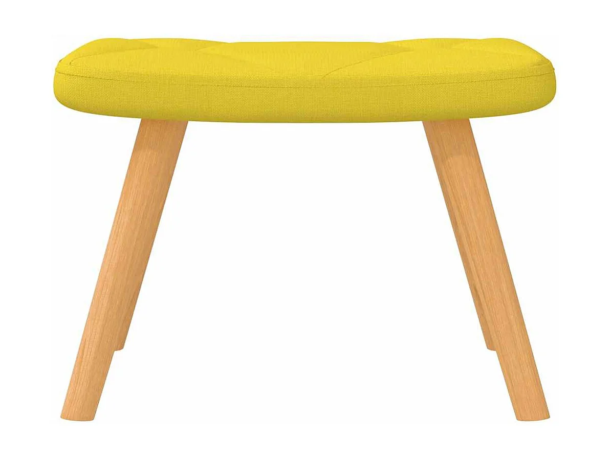 Silla mecedora con reposapiés tela amarillo mostaza