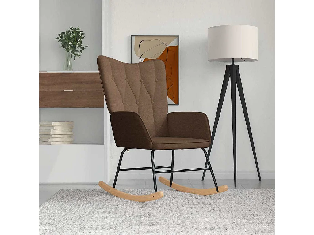 Chaise à bascule Marron Tissu