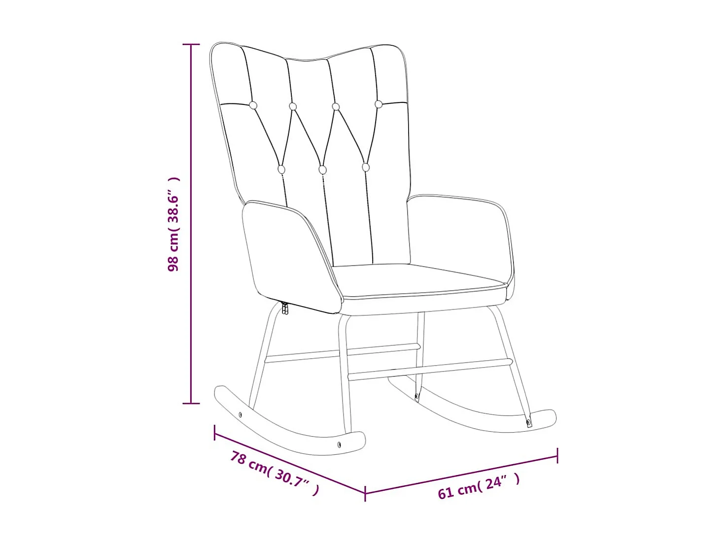 Chaise à bascule Marron Tissu