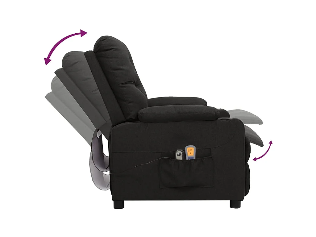 Massagesessel Elektrisch Schwarz Stoff