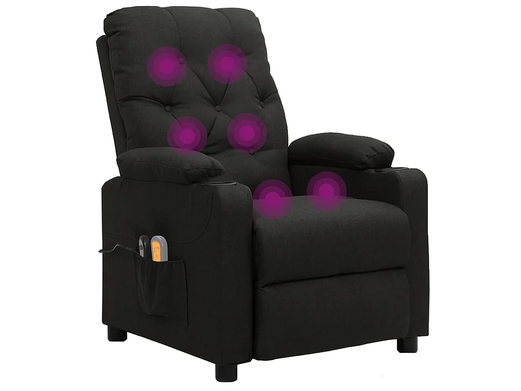 Massagesessel Elektrisch Schwarz Stoff