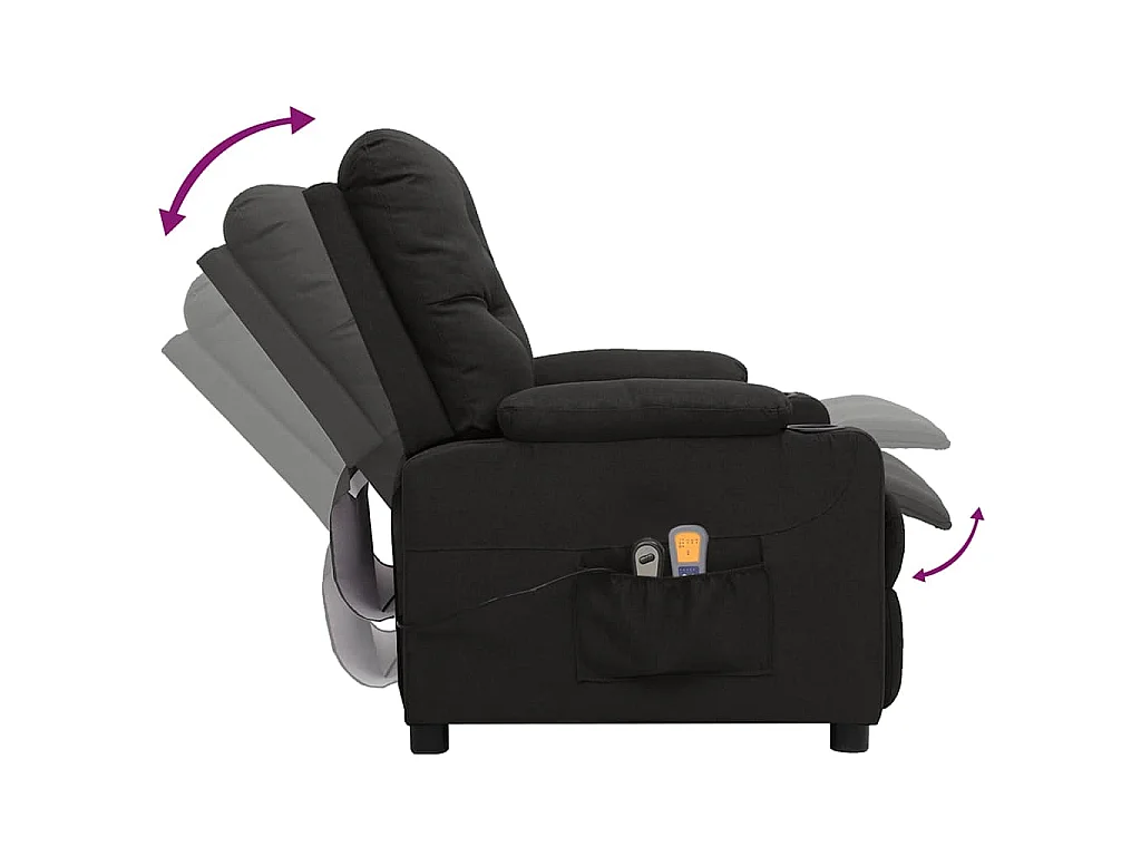 Massagesessel Elektrisch Schwarz Stoff