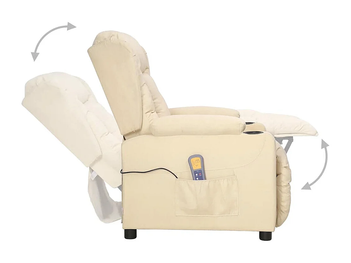 Sta-op-massagestoel stof crèmekleurig