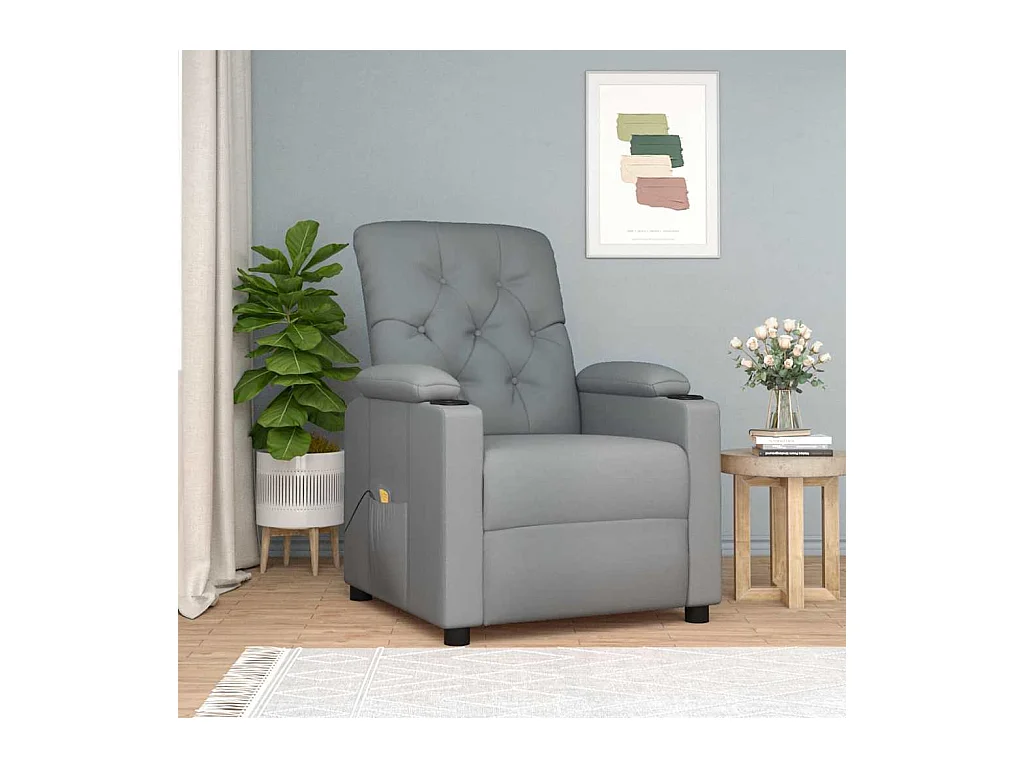 Fauteuil de massage Gris clair Tissu