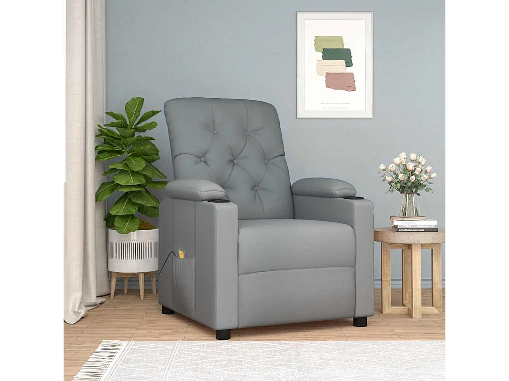 Fauteuil de massage Gris clair Tissu