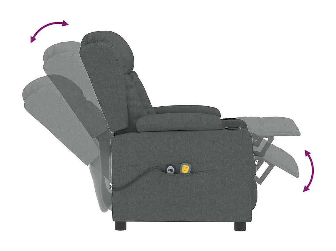 Massagesessel Elektrisch Dunkelgrau Stoff