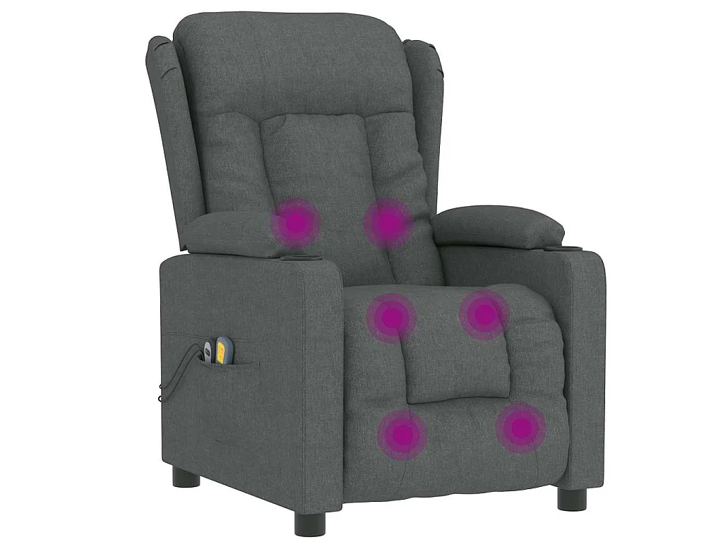Fauteuil électrique de massage Gris foncé Tissu