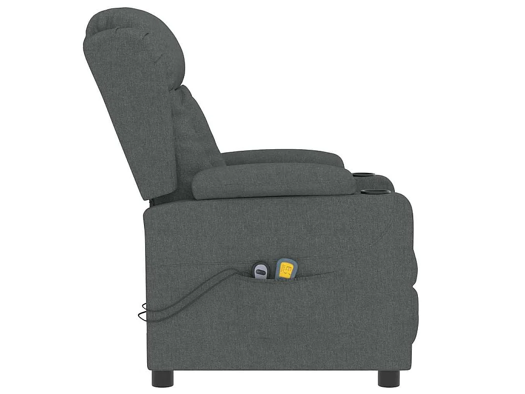 Fauteuil électrique de massage Gris foncé Tissu