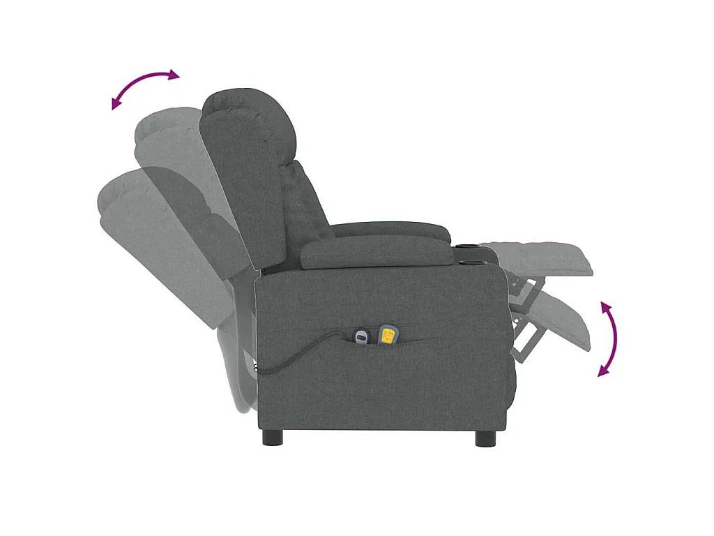 Fauteuil électrique de massage Gris foncé Tissu