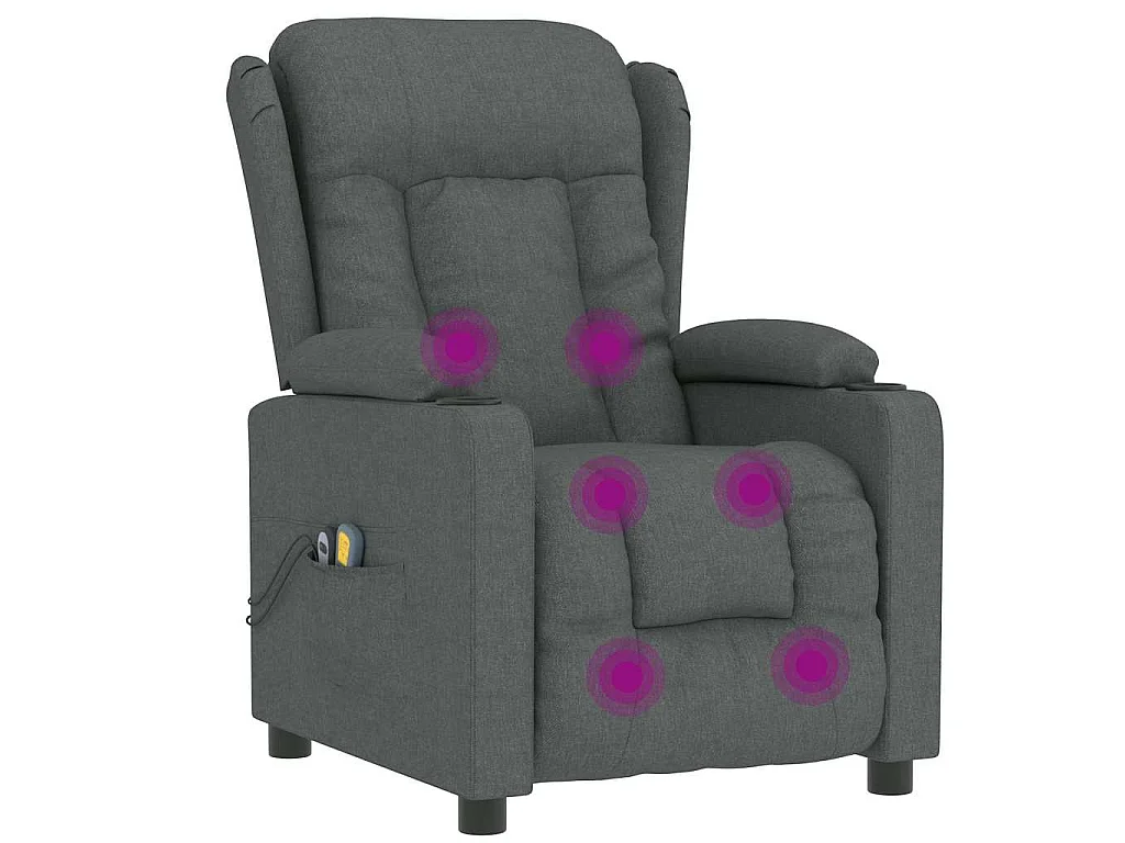 Fauteuil électrique de massage Gris foncé Tissu