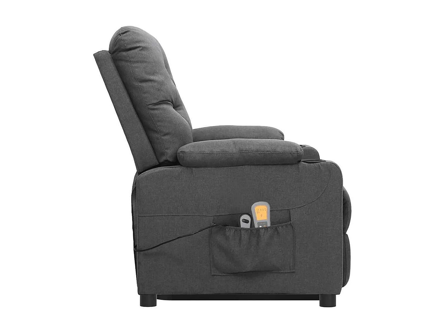 Poltrona elevatória de massagens tecido cinzento-claro