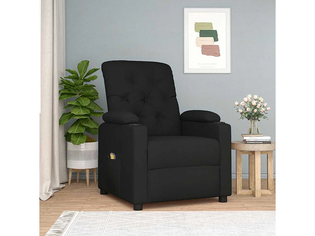 Sillón de masaje de tela negro