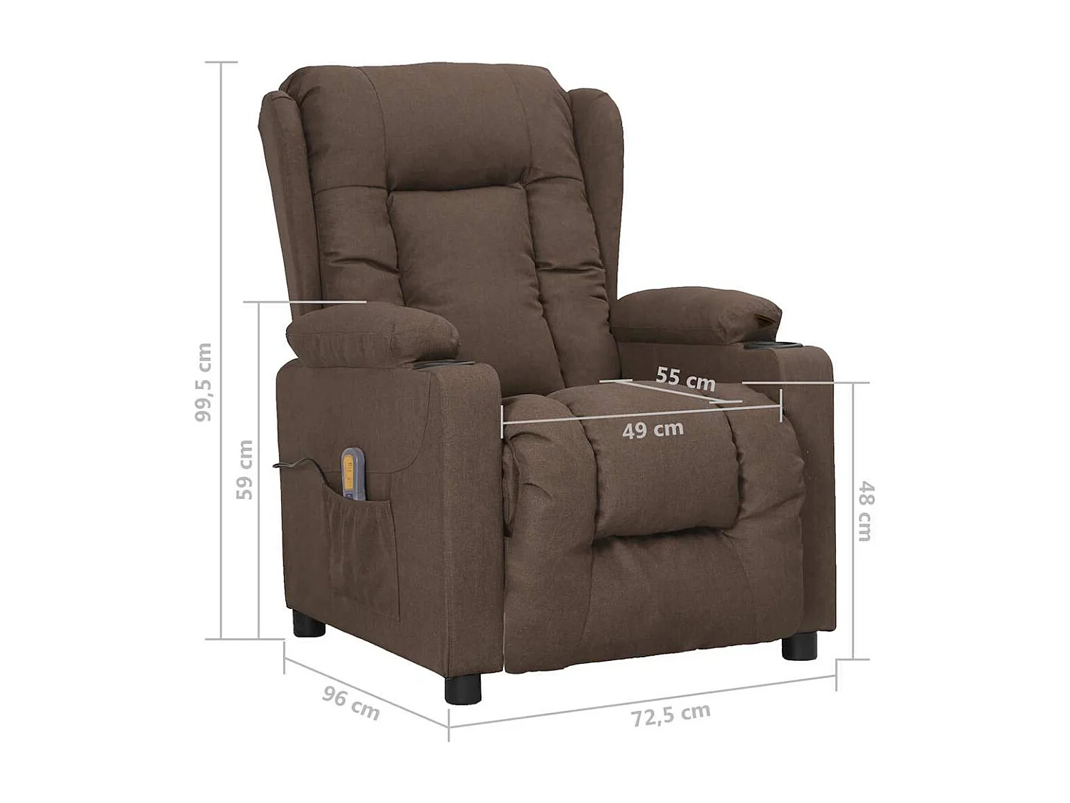 Fauteuil de massage Taupe Tissu