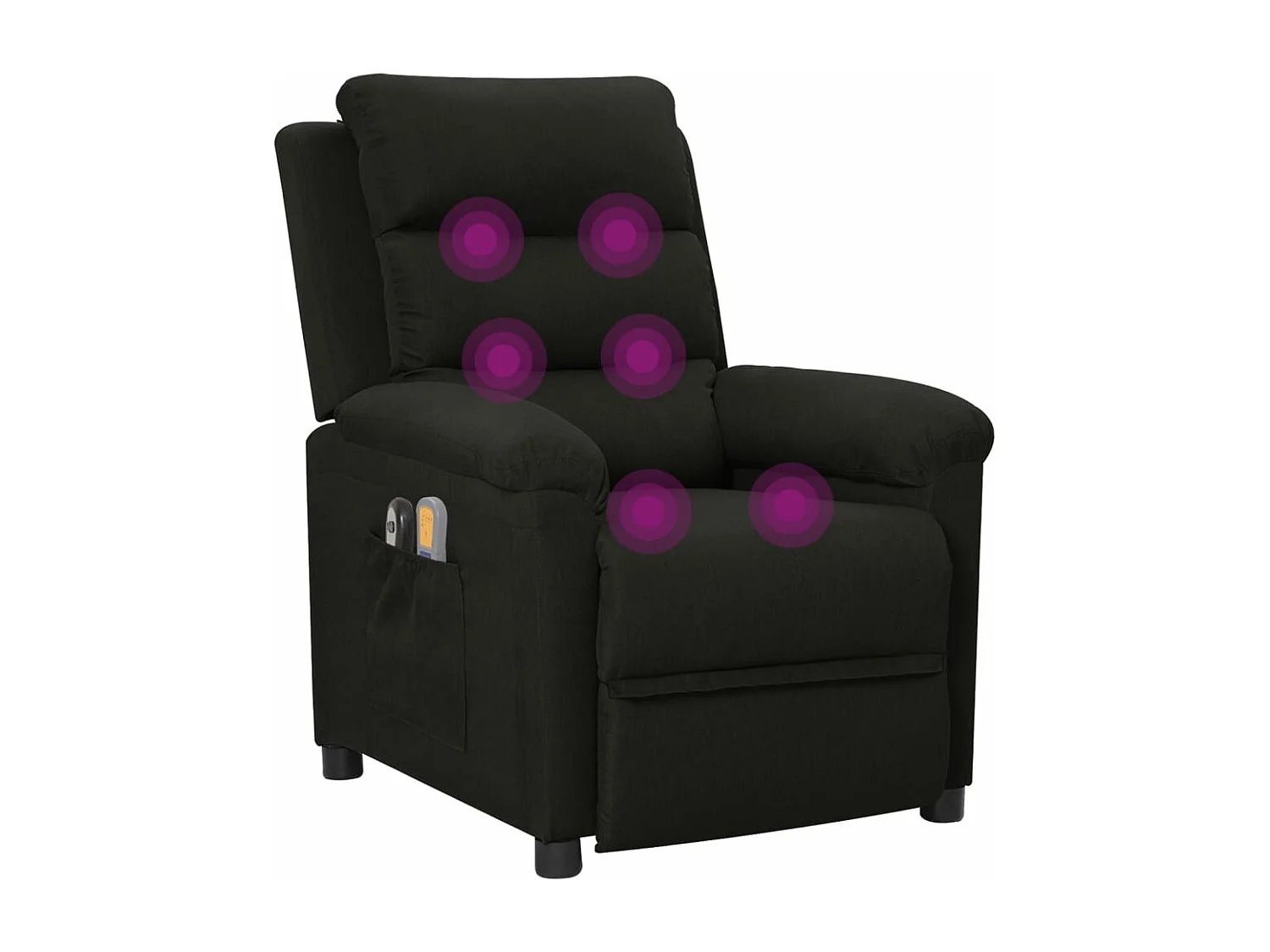 Fauteuil électrique de massage Noir Tissu