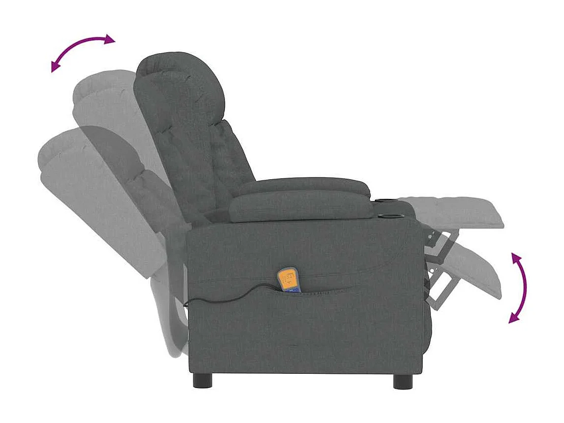 Massagesessel Dunkelgrau Stoff