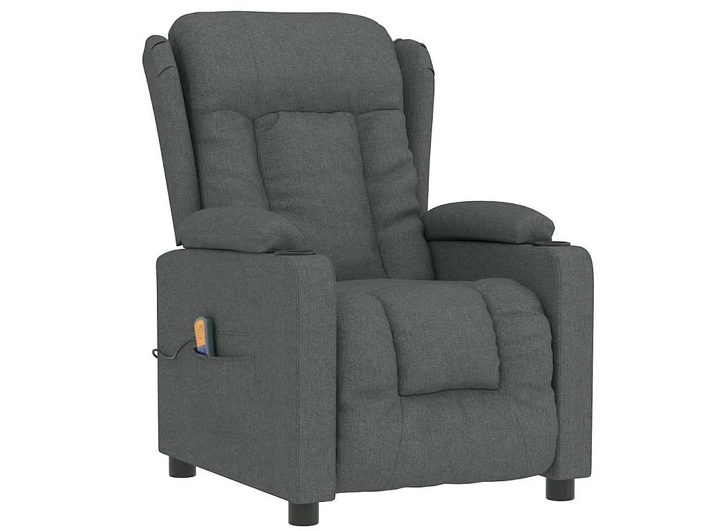 Fauteuil de massage Gris foncé Tissu