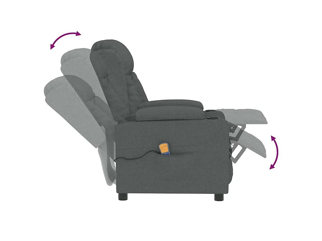 Fauteuil de massage Gris foncé Tissu