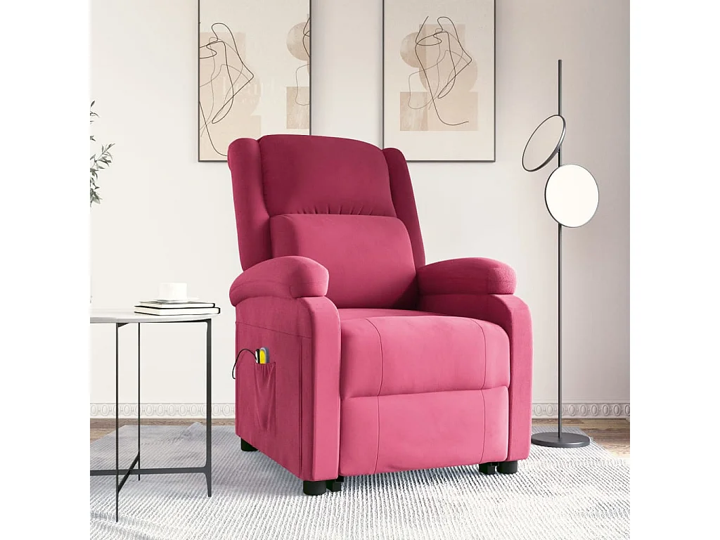 Fauteuil de massage Rouge bordeaux Velours
