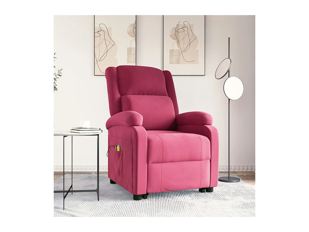Fauteuil de massage Rouge bordeaux Velours
