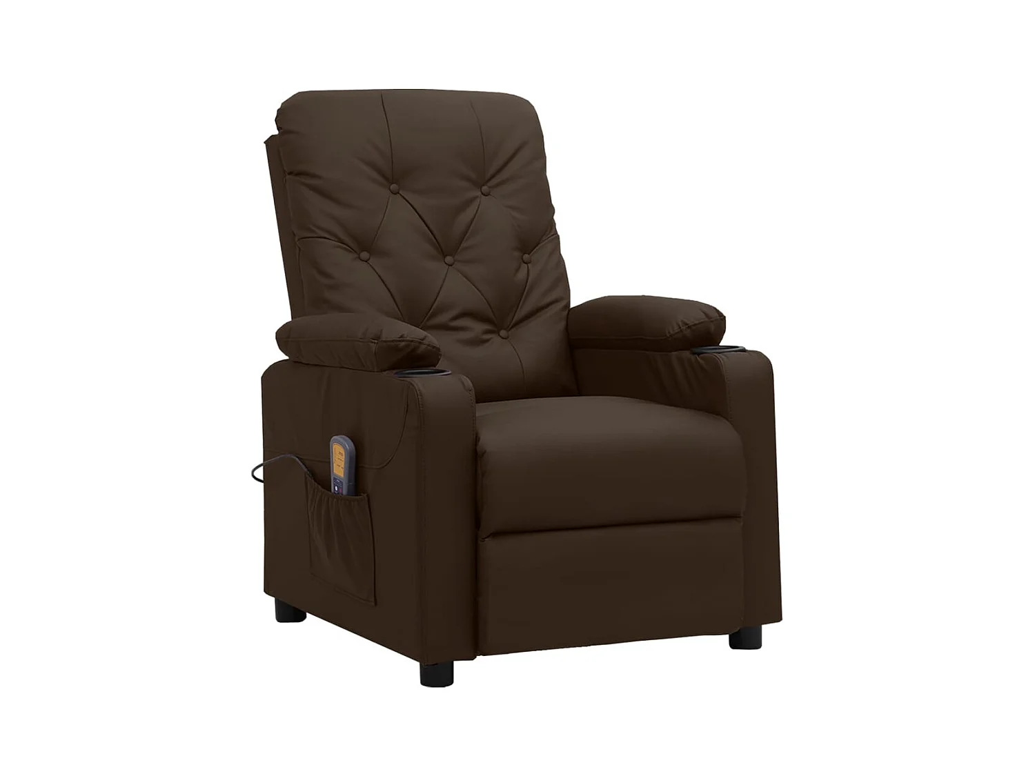 Cadeira de massagens couro artificial castanho
