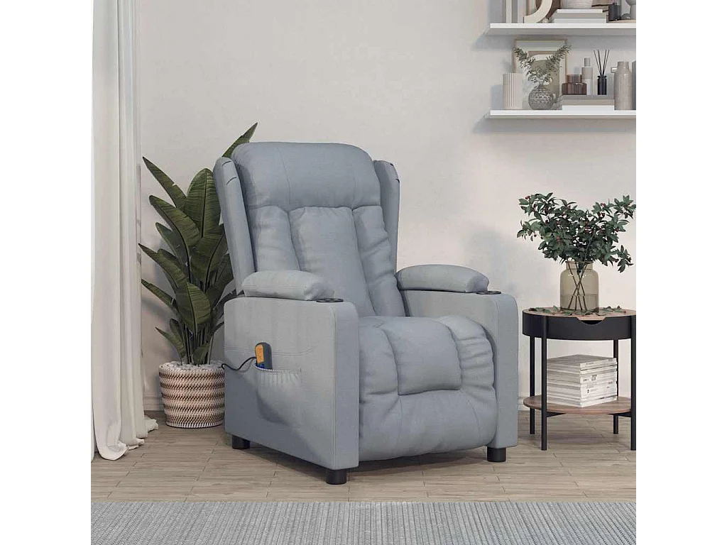 Fauteuil de massage Gris clair Tissu