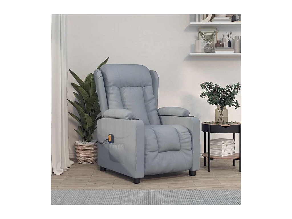 Fauteuil de massage Gris clair Tissu