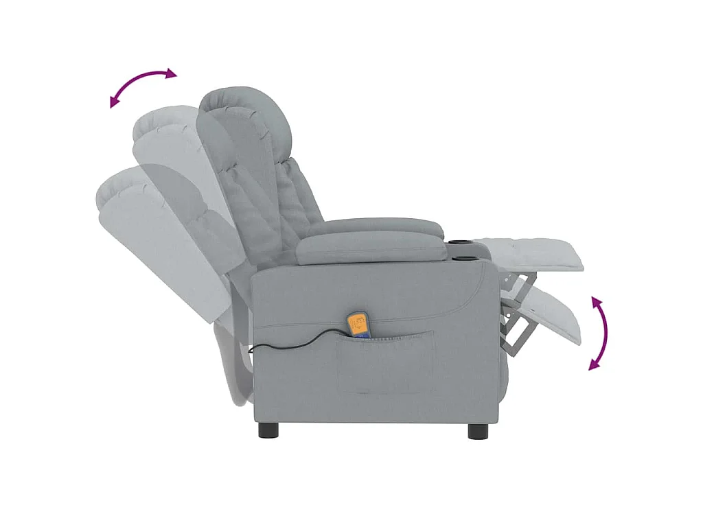 Fauteuil de massage Gris clair Tissu