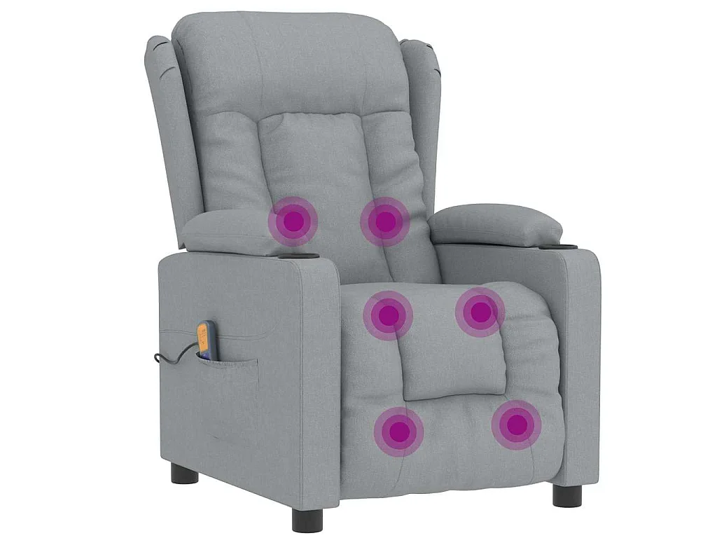 Fauteuil de massage Gris clair Tissu