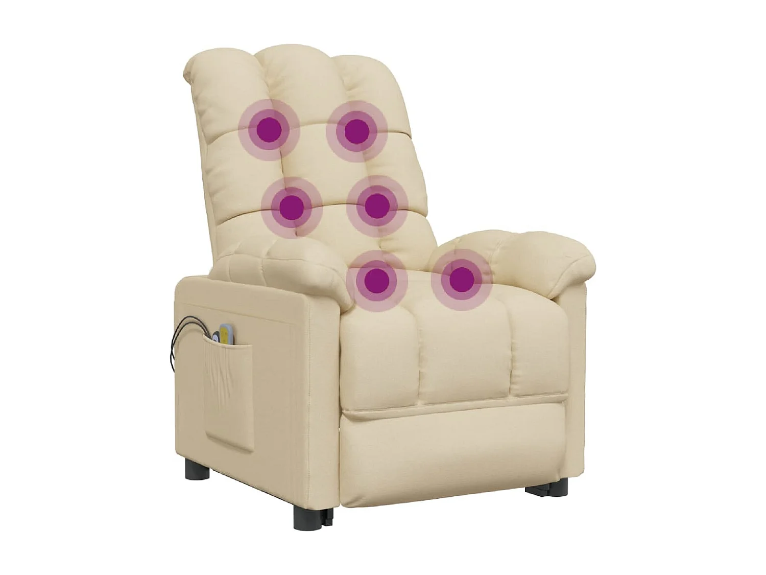 Massagestoel elektrisch stof crèmekleurig