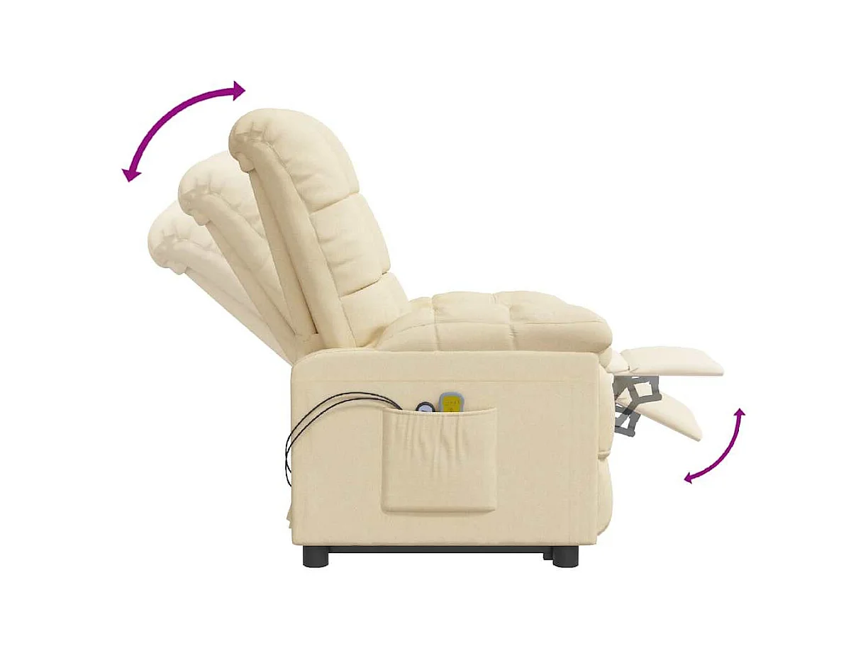 Massagestoel elektrisch stof crèmekleurig