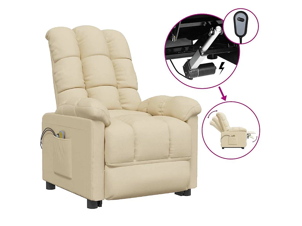 Fauteuil électrique de massage Crème Tissu