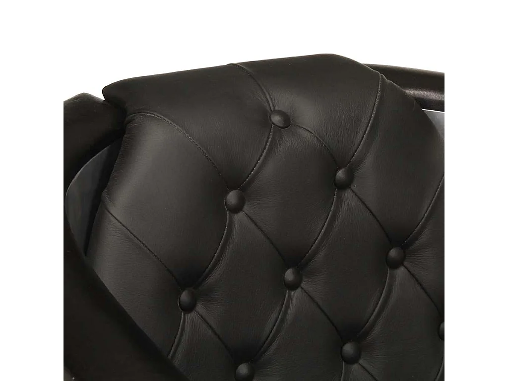 Fauteuil en style d'aviation noir cuir véritable