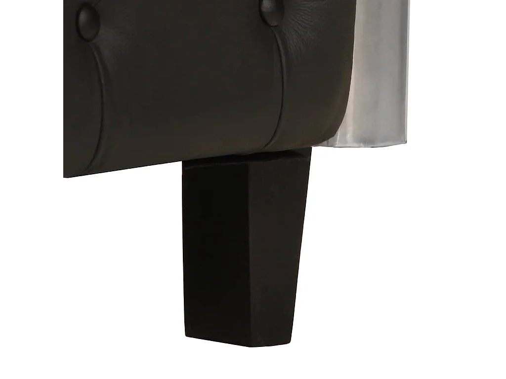 Fauteuil luchtvaartstijl echt leer zwart