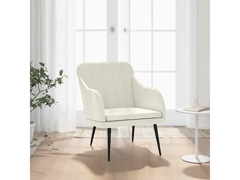 Fauteuil Crème 63x76x80 cm Velours