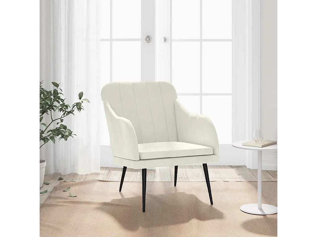 Fauteuil Crème 63x76x80 cm Velours
