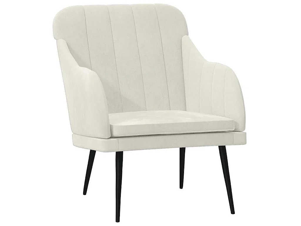 Fauteuil Crème 63x76x80 cm Velours