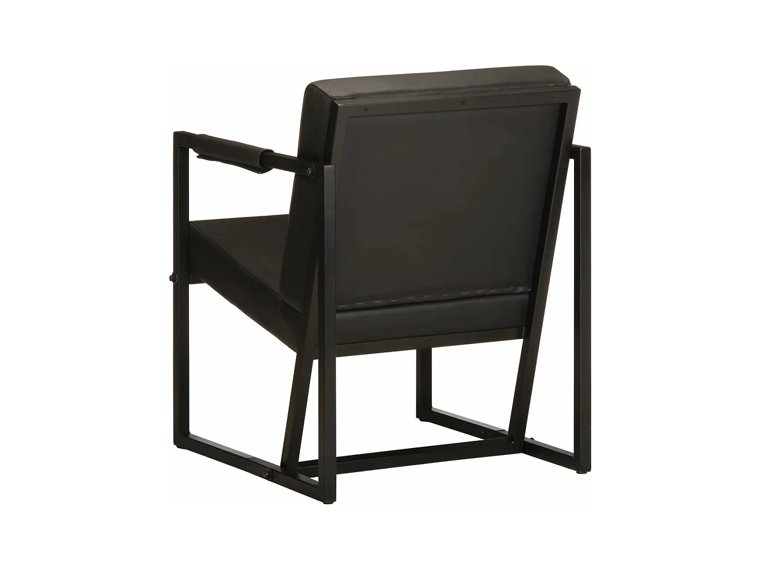 Sillón de cuero auténtico negro