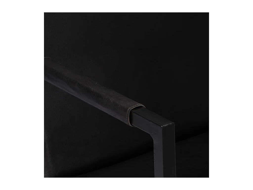 Sillón de cuero auténtico negro