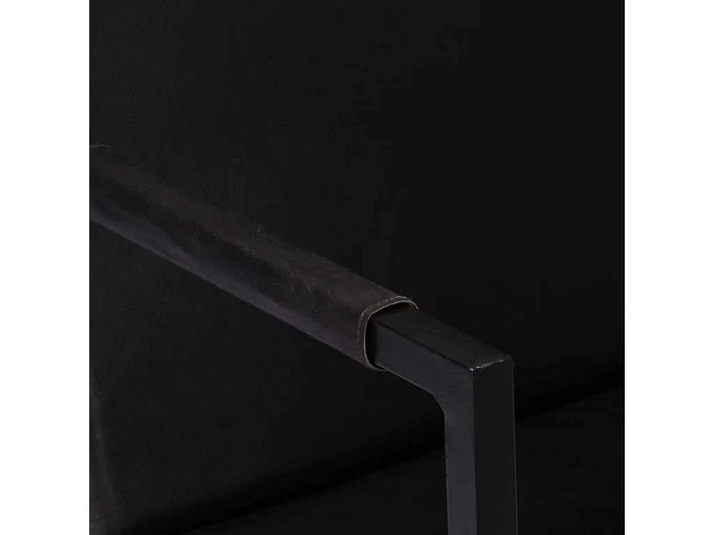Fauteuil noir cuir véritable