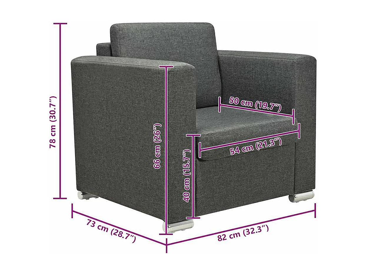 Fauteuil gris foncé tissu