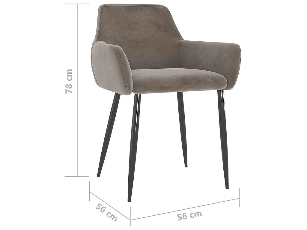 Esszimmerstühle 2 Stk. Hellgrau Samt