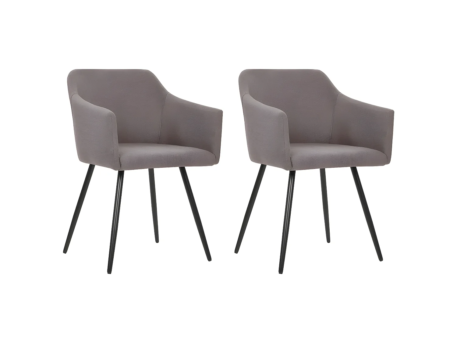 Chaises à manger lot de 2 taupe tissu